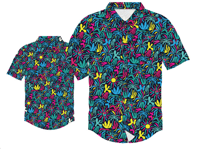 Load image into Gallery viewer, *NEW* Sunshine Palm Colorblast Surf Style Woven Shirt
