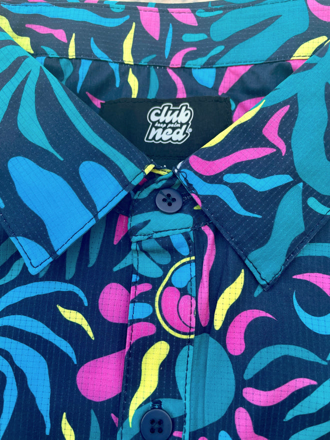 Load image into Gallery viewer, *NEW* Sunshine Palm Colorblast Surf Style Woven Shirt
