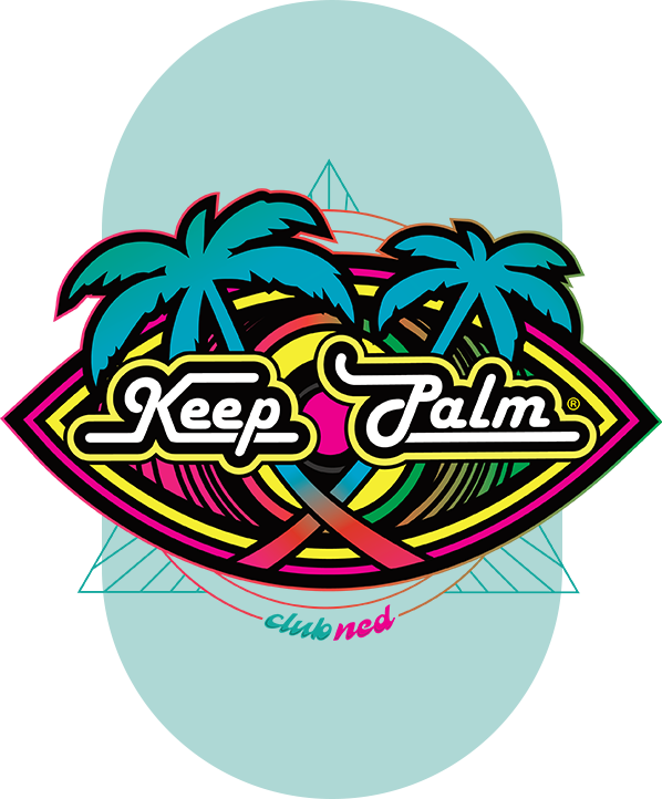 Club Ned Keep Palm text having palm trees and copyright symbol