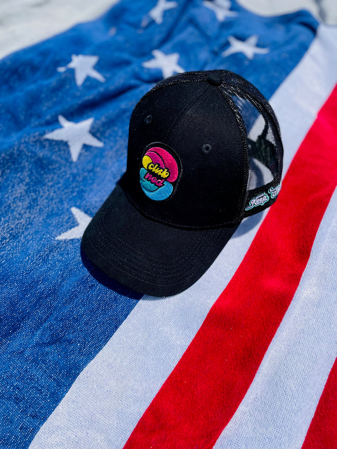 Load image into Gallery viewer, Pirate Flag Black Trucker Hat
