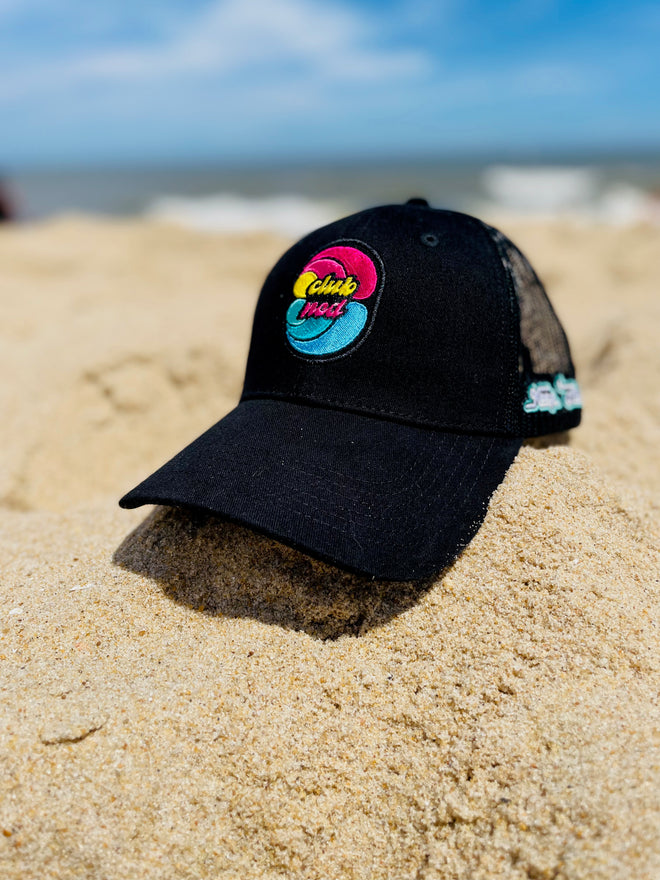 Load image into Gallery viewer, Pirate Flag Black Trucker Hat
